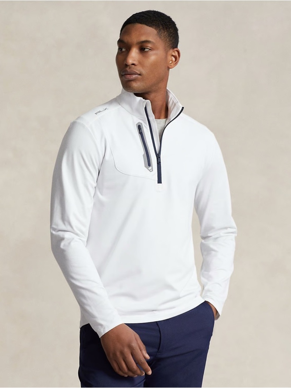 RLX Ralph Lauren Driver 1/4 Zip Pullover L White
